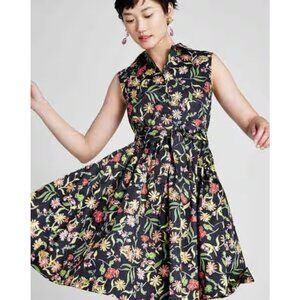 KATE SPADE Rooftop Garden Floral Marina Dress Swing Retro Feminine Rockabilly XL